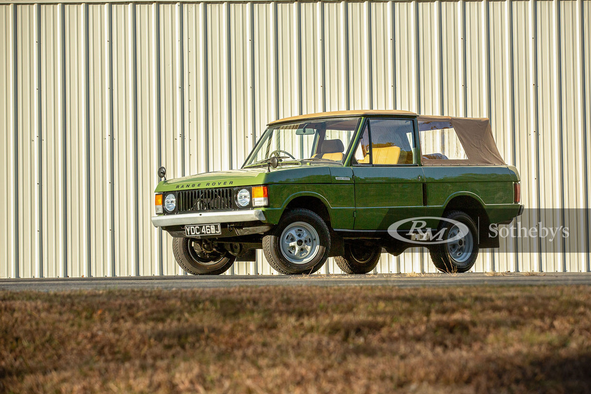 Lincoln Green 1971 Range Rover Suffix A Convertible by SVC available at RM Sotheby’s Arizona Live Auction 2021